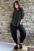Agnes Stripe Trapeze Top Black